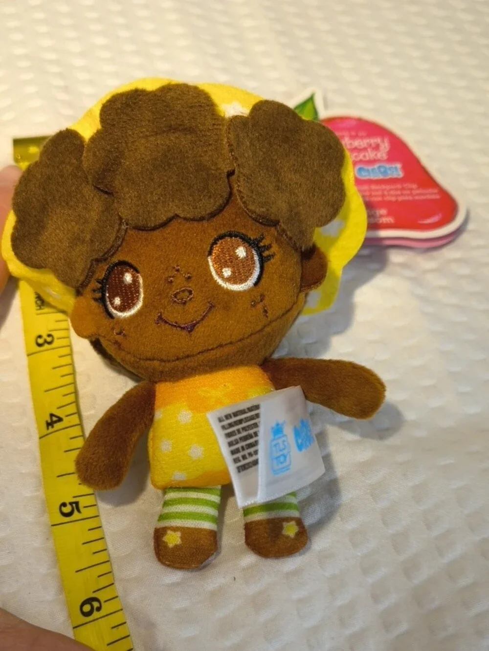 Orange Blossom Plush Clip - Brown & Yellow Strawberry Shortcake